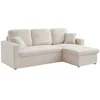 Image de sweeek - Canapé d'angle Convertible en Tissu bouclettes crème - IDA - 3 Places. Fauteuil d'angle réversible Coffre Rangement lit modulable