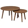 Image de Alice's Home - Lot de 2 Tables Basses Rondes décor Bois de Noyer Népal