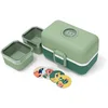 Image de monbento - Lunch Box Enfant MB Tresor Green Forest - Boîte Repas et/ou Goûter 3 Compartiments - Idéal Ecole/Parc - Sans BPA - Durable et Sûr - Vert