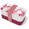 Image de monbento - Bento box MB Original Magnolia - Boîte Repas à Compartiments - Lunch box Hermétique 2 étages - Idéal pour Travail/Ecole - Sans BPA - Durable et Sûr - Made In France - Rose à fleurs