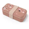 Image de monbento - Lunch Box Enfant MB Foodie Fox - Renard - Boîte Repas Enfant - Idéal Ecole/Parc - Sans BPA - Durable et Sûr - Rose