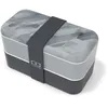 Image de monbento - Lunch Box MB Original graphic Dimensions - Lunch Box Micro ondable pour Hommes - Boite Lunch Hermétique 2 étages - Idéal pour Travail - Sans BPA - Made in France - Motif Géométrique Gris