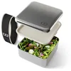 Image de monbento - Lunch Box Adulte Sense L Noir Onyx - Boite Repas 1 L Métal - Bento Acier Inoxydable Hermétique Compatible avec Four & Micro-Ondes - Sans BPA - Idéal pour Meal Prep/Bureau