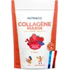 Image de NUTRI & CO Collagene Marin Poudre Types 1, 2, 3 + Vitamine C, Breveté Naticol® & Cartydiss®, Peau Hydratée Soutien Articulaire, Peptides Hydrolysés 2000 DA, 180g Fruits Rouges 30jrs, Made in France