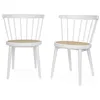 Image de Alice's Home - Lot de 2 chaises Blanches en Bois et cannage. Nora. L 54 x P 54 x H 76.5cm.