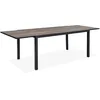 Image de sweeek - Table de Jardin Nashville Extensible 160/240cm 8 Places Plateau Effet Bois foncé Structure Aluminium