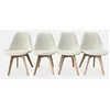 Image de Alice's Garden sweeek - Lot de 4 chaises scandinaves NILS revêtement Bouclette Blanche. Pieds Bois de hêtre. Chaise 1 Place