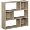 Image de sweeek - Etagère bibliothèque Naturelle Pieter 3 étagères 6 Compartiments de Rangement