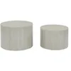 Image de sweeek - Lot de 2 Tables Basses Paros Rondes Effet marbre Blanc cassé. Tables gigognes Ø58 x H 40cm / Ø50 x H 33cm