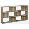 Image de sweeek - Bibliothèque Design asymétrique Naturelle. Pieter. 3 étagères. 12 Compartiments de Rangement