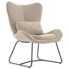 Image de sweeek - Fauteuil en Tissu Beige avec Coussin fournis Nina L 75 x P 78 x H 101cm
