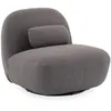 Image de Alice's Garden sweeek - Fauteuil pivotant 360° en Bouclette texturée Gris Souris. piètement en métal Noir Mat - Spino