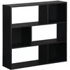 Image de sweeek - Etagère bibliothèque Noire Pieter 3 étagères 6 Compartiments de Rangement