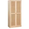 Image de Alice's Garden sweeek - Armoire Dressing cannage et Effet Bois. 2 Portes avec penderie et rangements