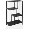 Image de sweeek - Etagère bibliothèque Noir en métal Noir asymétrique 4 Niveaux Industrielle L 69 x P 33 x H 113.5cm