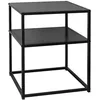 Image de sweeek - Table de Chevet en métal Noir. 1 étagère. Industrielle L 43 x l 40 x H 52cm