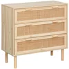 Image de sweeek - Commode 3 tiroirs cannage et décor Bois CAMARGUE L 80 x P 40 x H 80cm