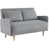 Image de Alice's Garden sweeek - Canapé Convertible en Velours côtelé - Panam - 2 Places scandinave. Pieds Bois. Gris Clair. Banquette. Dossier inclinable