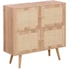 Image de sweeek - Commode Enfant décor Bois 4 Portes en cannage