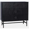 Image de sweeek - Commode 3 tiroirs Effet Bois rainuré Noir BAZALT
