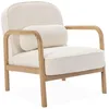Image de Alice's Garden sweeek - Fauteuil scandinave Bois d'hévéa et Dossier Arrondi en Bouclette crème - Amelie