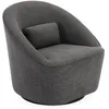 Image de Alice's Garden sweeek - Fauteuil pivotant 360° en Tissu Gris foncé avec Coussin. Lana L 80 x P 73 x H77cm
