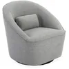 Image de sweeek - Fauteuil pivotant 360° en Tissu Gris Clair. avec Coussin Lana L 80 x P 73 x H77cm