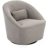 Image de sweeek - Fauteuil pivotant 360° en Tissu grège. avec Coussin Lana L 80 x P 73 x H77cm