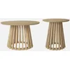 Image de Alice's Garden sweeek - Set de 2 Tables Basses Rondes Plateau Effet Bois chêne et Pieds en Bois de Sapin. Ø40cm et Ø60cm
