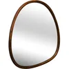 Image de Alice's Garden sweeek - Miroir Organique en Bois de Sapin 75cm Couleur Noyer Charlie L 75 x l 70 x E 3cm