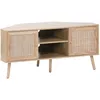 Image de Alice's Garden sweeek - Meuble TV d'angle en décor Bois et cannage. 2 Portes. 1 étagère. 115cm