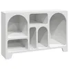 Image de sweeek - Buffet Organique Plusieurs niches 6 Compartiments. Buffet Bas. Effet Bois Blanc 120cm