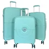 Image de On s'fait la malle Valise de Voyage à roulettes, Lot de 3, Polypropylène (55,65,75 cm) Turquoise