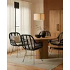 Image de UNIQKA Myko - Lot de 2 chaises en rotin Noir