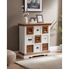 Image de Uniqka - Inda - Petit buffet en Mindy massif blanc et naturel - 80x35x85 cm OS