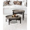 Image de Uniqka - Gaby - Table basse ronde gigogne en métal noir 82x41cm OS