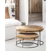 Image de Uniqka - Marrakech - Table basse ronde gigogne en métal doré OS