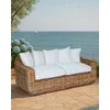 Image de UNIQKA - Phuket - Canapé de Jardin 3 Places en rotin - Couleur Naturel - Longueur 230 cm - Profondeur 110 cm - Hauteur 85 cm - Bois Authentique, Durable et de Haute qualité