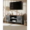 Image de Uniqka - Lotus - Meuble TV cérusé en bois massif de manguier 150 cm OS