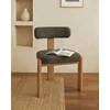 Image de Uniqka - 2 Chaises Elani en tissu gris piétement en bois 61x63x90cm OS