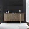 Image de CONCEPT USINE | Luxor - Buffet Design Bois et Or 160 cm | 4 Portes et 8 Étagères | Élégance Moderne et Chaleur du Bois | Idéal pour Aménager Un Espace Chic et Fonctionnel | Montage Facile