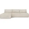 Image de HOMIFAB Canapé d'angle à Gauche Convertible 4 Places Jasper Velours Côtelé Beige 285x156x78 cm Coffre Rangement