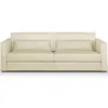 Image de HOMIFAB Canapé 3 Places Oria Velours Côtelé Beige 226x104x78 cm Coffre Rangement
