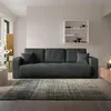 Image de NAZAR HOME Canapé Droit 3 Place en Tissu Gris foncé