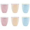 Image de Björn, Collection Pattern, Lot de 6 Mugs 30cl en Porcelaine, Bleu Clair/Rouge/Jaune - Tasses à Café ou Thé - Compatible Micro-ondes et Lave-vaisselle