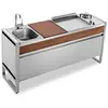 Image de Planet Table Fermée OASI 183C+Plancha OASI 55 Lisse/Feu DUAL+Evier+Mitigeur Pliable+Couvercles