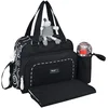 Image de Baby on Board - Sac à Langer - Sac Bébé avec Matelas à Langer - Porte Biberon Isotherme - Attache Poussette - Bandoulière - Simply Swirl - Grande Capacité - 2 Grands Compartiments - Noir