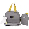 Image de BABY ON BOARD - Sac à Langer - Sac Bébé avec Tapis à Langer - Face Eponge - Sac Repas Isotherme - Urban Yellow Stone - Grande Capacité - 2 Grands Compartiments - Gris