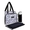 Image de Sac à langer Baby On Board - Simply Roses (Noir/Blanc) avec Tapis à Langer Inclus