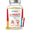 Image de NUTRI & CO Multivitamines et Minéraux 25 Nutriments - Vitamines A B C D3 E K2 + Minéraux dont Magnésium et Zinc - Haute Absorption - 90 Gélules Vegan Friendly Conditionné en France